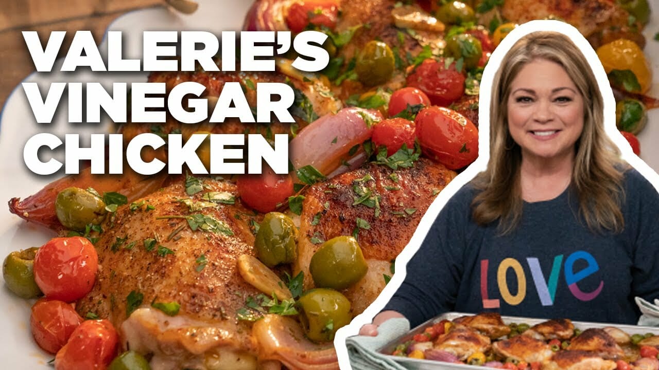 Valerie Bertinellis Sheet Pan Vinegar Chicken Recipe Food Network Viva Recipes