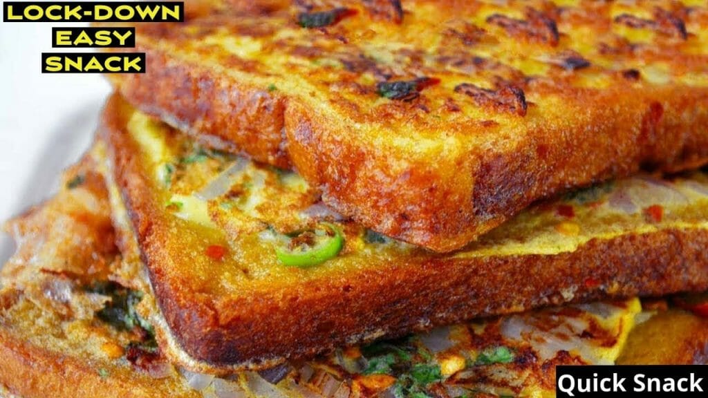 Spicy Masala Bread Toast Quick Evening Snack Recipe 1024x576