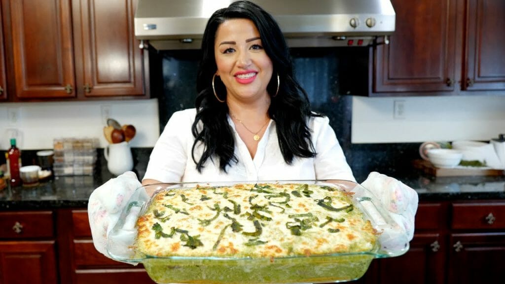 FAMOUS Baked Mexican Chicken and Rice Poblano Casserole Recipe - Viva ...